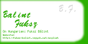 balint fuksz business card